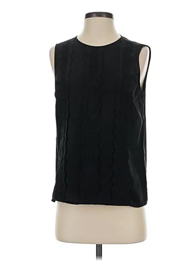 Pre-owned J.crew 365 Sleeveless Silk Top Black Boatneck Tops