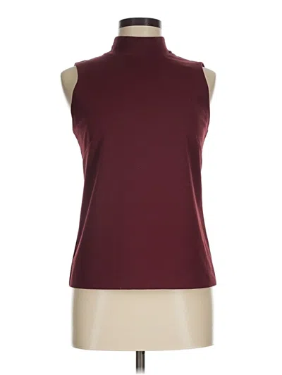 Pre-owned J.crew 365 Sleeveless Top Burgundy Turtleneck Tops