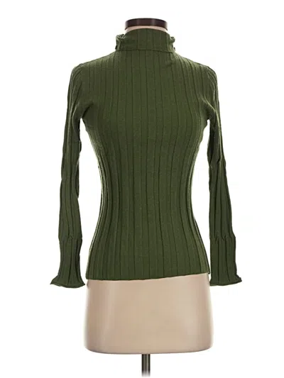 Pre-owned J.crew 365 Turtleneck Sweater In Green
