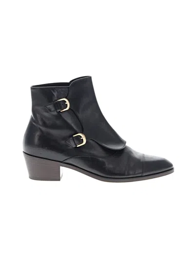Pre-owned Jcrew Ankle Boots In Black