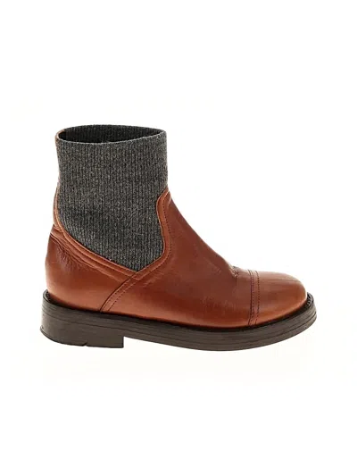Pre-owned Jcrew Ankle Boots In Brown