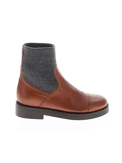 Pre-owned Jcrew Ankle Boots In Brown