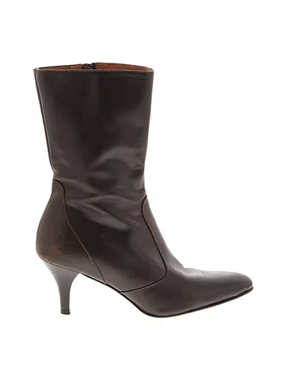 Pre-owned Jcrew Ankle Boots In Brown