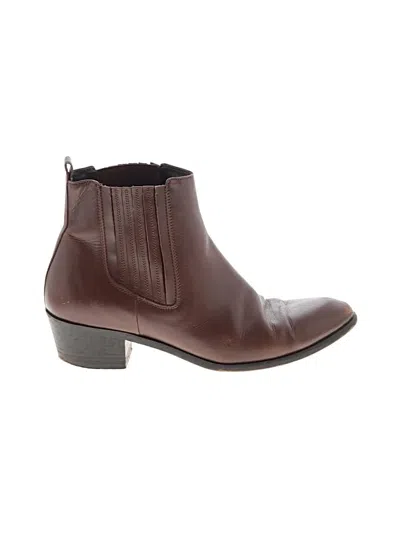 Pre-owned Jcrew Ankle Boots In Brown