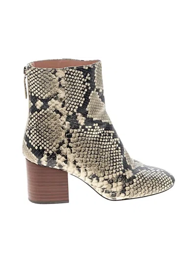 Pre-owned Jcrew Ankle Boots In Ivory