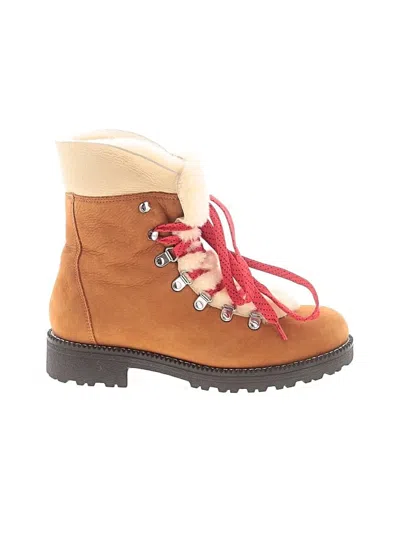 Pre-owned Jcrew Ankle Boots In Orange