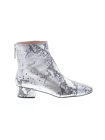 Pre-owned Jcrew Ankle Boots In Silver