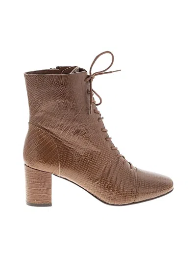 Pre-owned Jcrew Ankle Boots In Tan