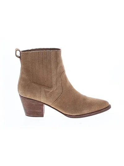Pre-owned Jcrew Ankle Boots In Tan
