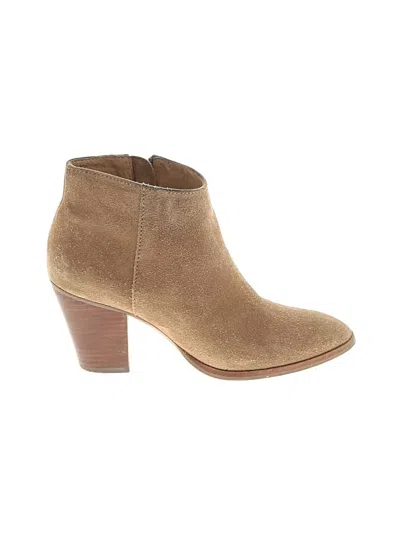 Pre-owned Jcrew Ankle Boots In Tan