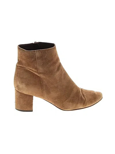 Pre-owned Jcrew Ankle Boots In Tan
