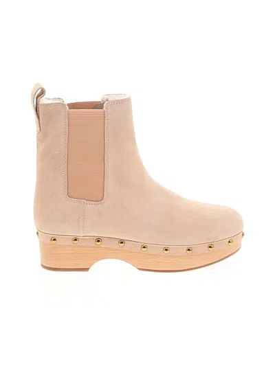 Pre-owned Jcrew Ankle Boots In Tan