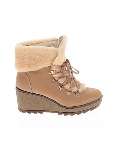 Pre-owned Jcrew Ankle Boots In Tan