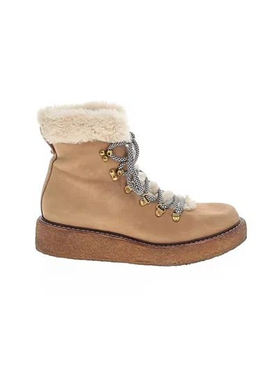 Pre-owned Jcrew Ankle Boots In Tan