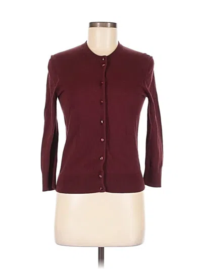 Pre-owned Jcrew Cardigan Sweater In Burgundy