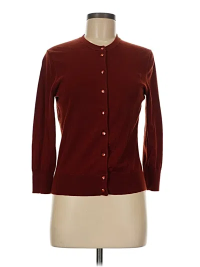Pre-owned Jcrew Cardigan Sweater In Burgundy