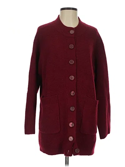 Pre-owned Jcrew Cardigan Sweater In Burgundy