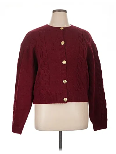 Pre-owned Jcrew Cardigan Sweater In Burgundy