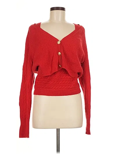 Pre-owned Jcrew Cardigan Sweater In Red