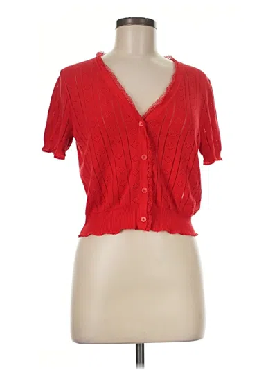 Pre-owned Jcrew Cardigan Sweater In Red