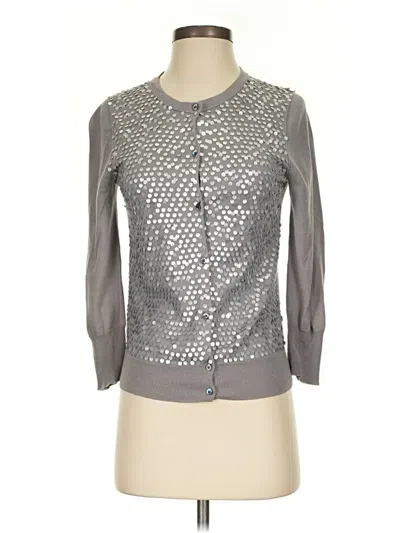 Pre-owned Jcrew Cardigan Sweater In Silver