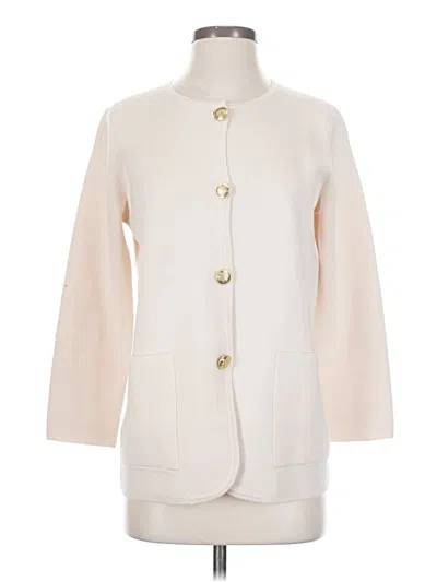 Pre-owned Jcrew Cardigan Sweater In White