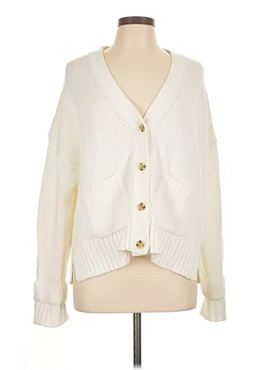 Pre-owned Jcrew Cardigan Sweater In White