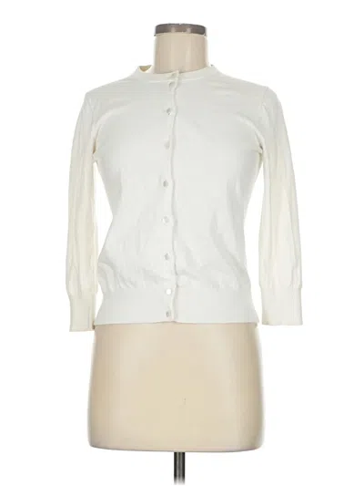 Pre-owned Jcrew Cardigan Sweater In White