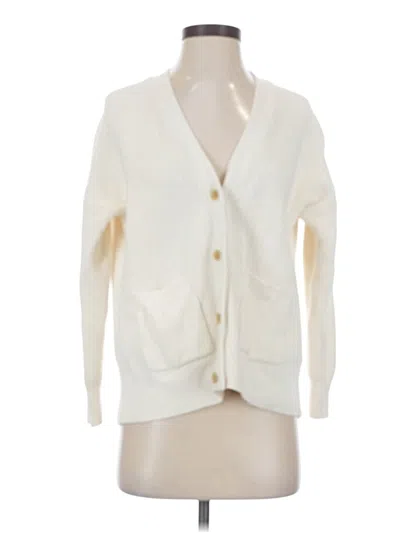Pre-owned Jcrew Cardigan Sweater In White