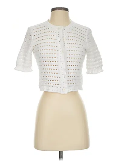 Pre-owned Jcrew Cardigan Sweater In White