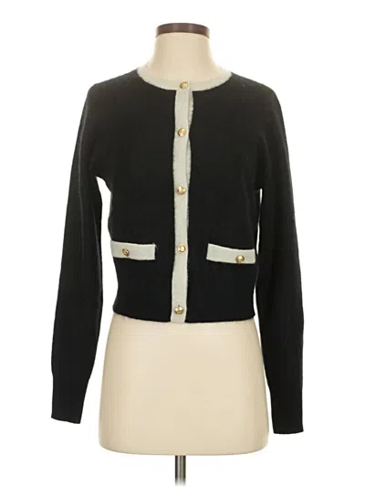 Pre-owned Jcrew Cashmere Cardigan Sweater In Black