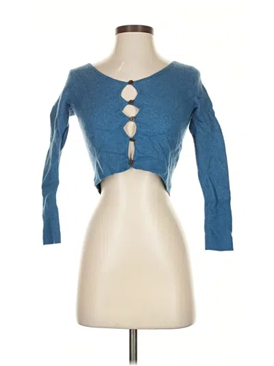 Pre-owned Jcrew Cashmere Cardigan Sweater In Blue