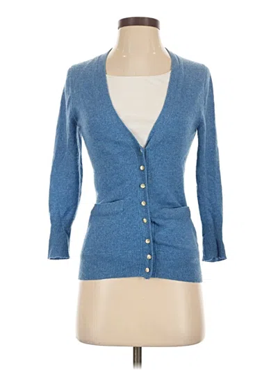 Pre-owned Jcrew Cashmere Cardigan Sweater In Blue