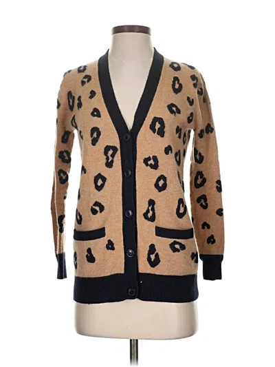 Pre-owned Jcrew Cashmere Cardigan Sweater In Brown