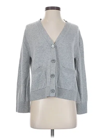 Pre-owned Jcrew Cashmere Cardigan Sweater In Gray