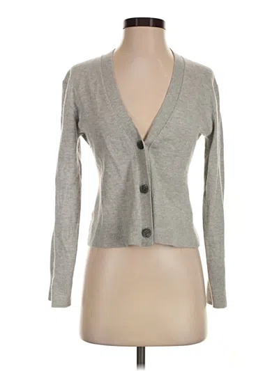Pre-owned Jcrew Cashmere Cardigan Sweater In Gray
