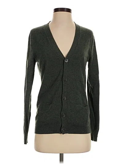 Pre-owned Jcrew Cashmere Cardigan Sweater In Green