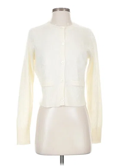 Pre-owned Jcrew Cashmere Cardigan Sweater In Ivory