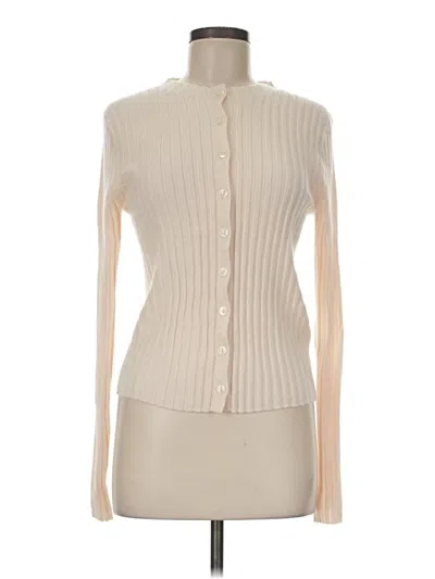 Pre-owned Jcrew Cashmere Cardigan Sweater In Ivory