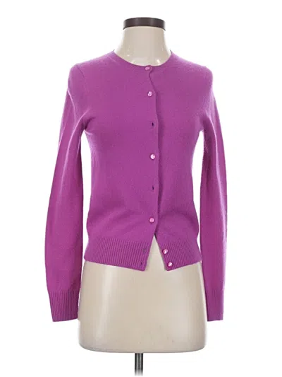 Pre-owned Jcrew Cashmere Cardigan Sweater In Purple
