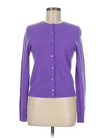 Pre-owned Jcrew Cashmere Cardigan Sweater In Purple