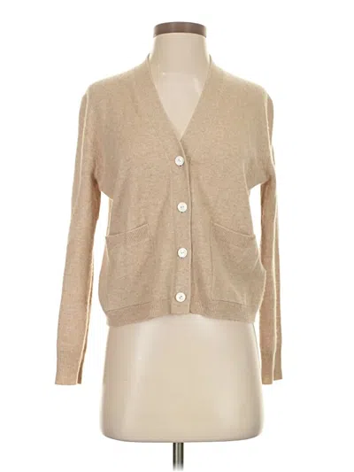 Pre-owned Jcrew Cashmere Cardigan Sweater In Tan