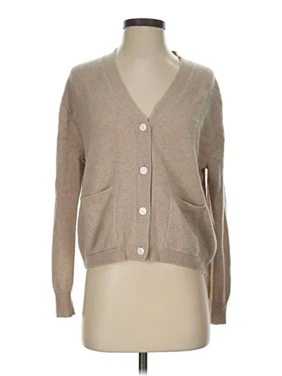 Pre-owned Jcrew Cashmere Cardigan Sweater In Tan