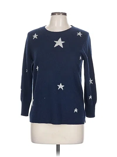 Pre-owned Jcrew Cashmere Pullover Sweater In Blue