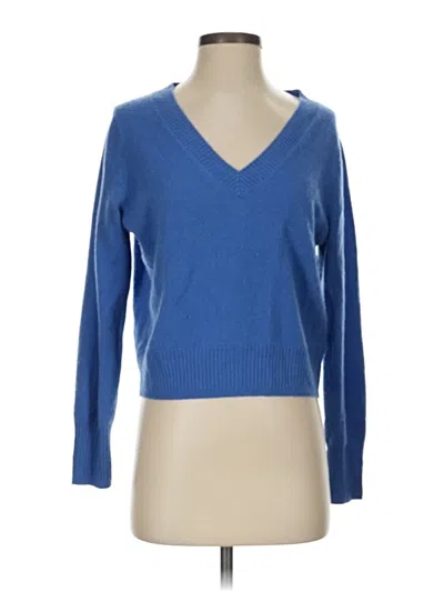 Pre-owned Jcrew Cashmere Pullover Sweater In Blue