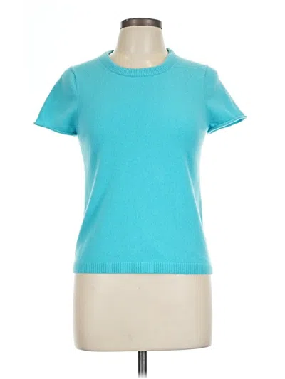 Pre-owned Jcrew Cashmere Pullover Sweater In Blue