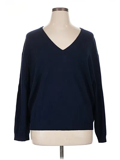 Pre-owned Jcrew Cashmere Pullover Sweater In Blue