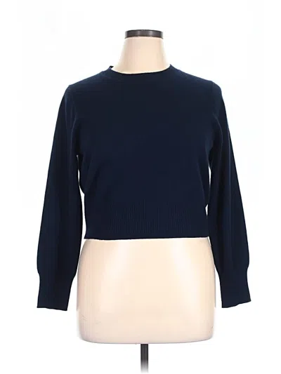 Pre-owned Jcrew Cashmere Pullover Sweater In Blue