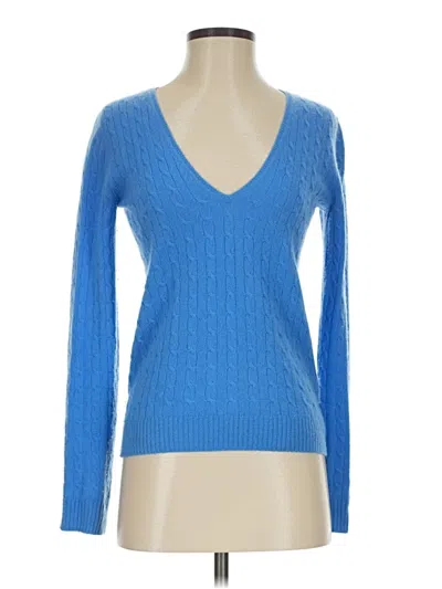 Pre-owned Jcrew Cashmere Pullover Sweater In Blue