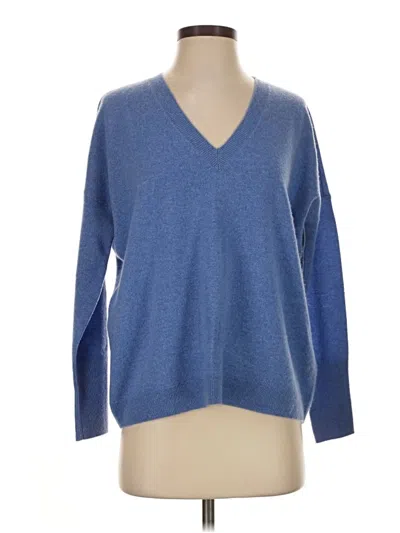 Pre-owned Jcrew Cashmere Pullover Sweater In Blue
